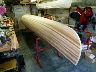 Fwebruary 11th - at last - the whole outside of the hull is sanded now