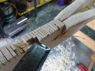 Chisel the cutout for a top board